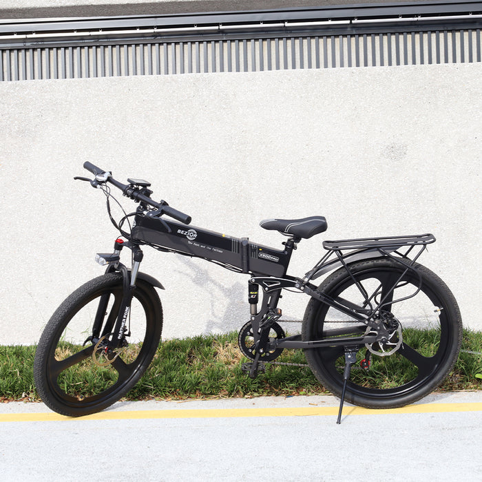 Bezior X500 Pro Bicicletta pieghevole da montagna elettrica con pneumatici integrati