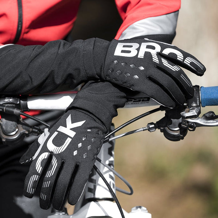 Wiatroodporne ciepłe rękawiczki rowerowe z pełnymi palcami