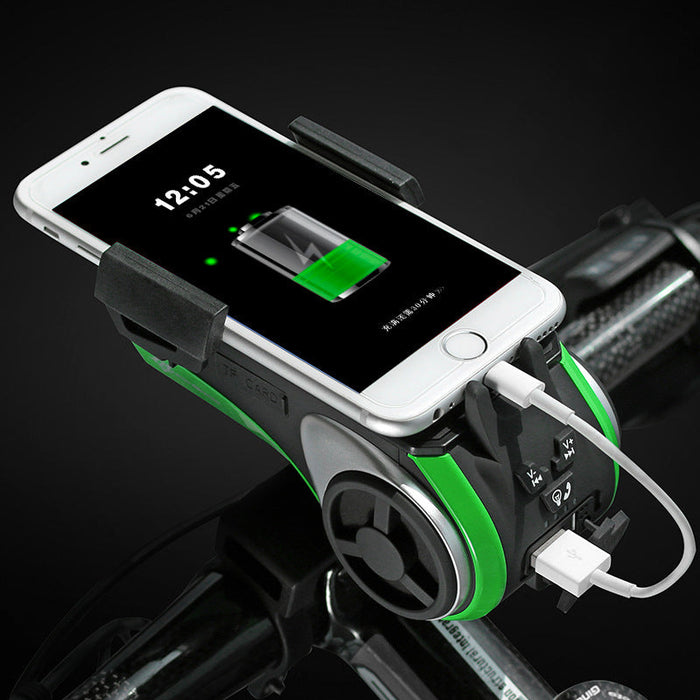 Bicicleta à prova d'água luz frontal Bluetooth áudio MP3