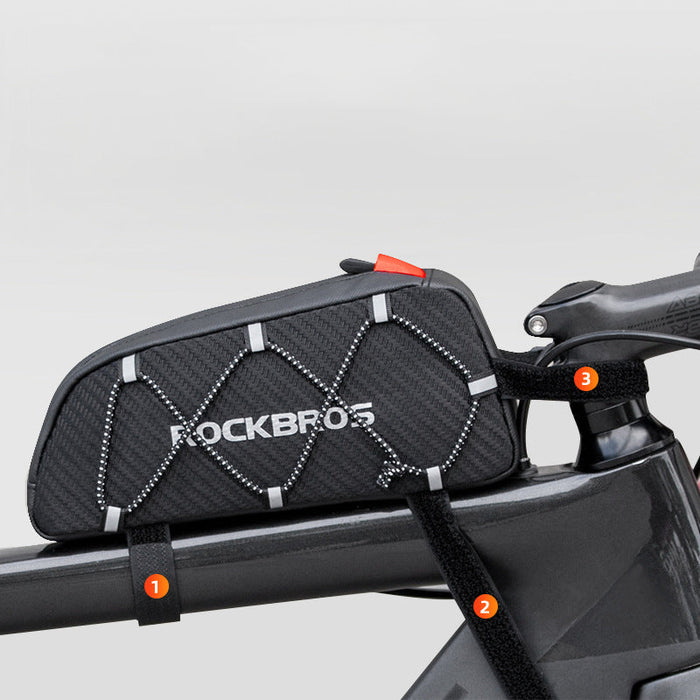 Bolsa frontal para bicicleta com estrutura superior frontal para bicicleta